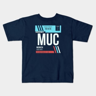 Munich (MUC) Airport Code Baggage Tag Kids T-Shirt